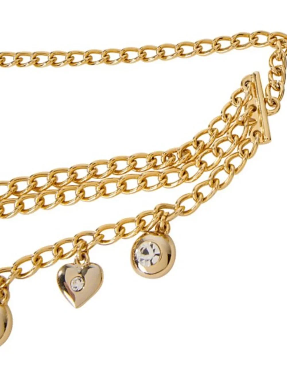 NWT Maje Crystal Charm Belt Gold Chain